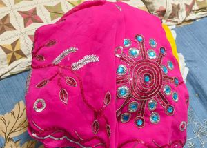 Vibrant Pink Embroidered Saree