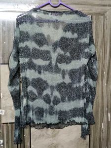 Sparkling Floral Sheer Tunic