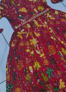 Floral Print Ethnic Gown