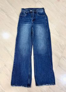 Wide Leg Blue Denim Jeans