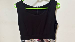 Black Floral Print Fit &amp; Flare Dress