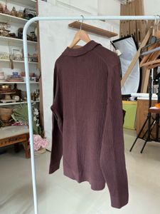 Men's Burgundy Textured Polo Shirt