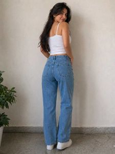 Cute Bow Detail Wide Leg Jeans