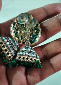 Green Colour Preety Earings