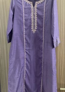 Purple Cotton Kurta Set