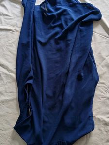 Stylish Blue Sleeveless Button-Up Top