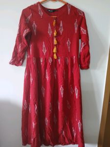 Red Printed Tunic Dress