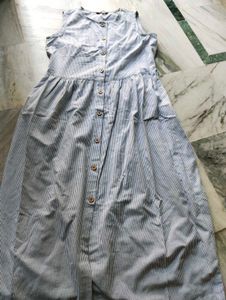Striped Button-Down Maxi Dress