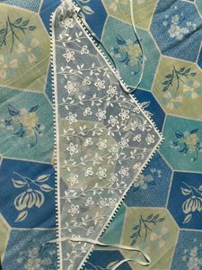 Elegant White Embroidered hair bandanas