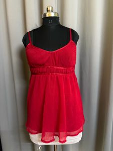 Y2k Dream Flowy Red Camisole Top