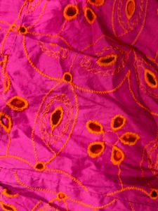 Pink Broderie Anglaise Ethnic Skirt
