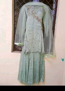 bust 38 Elegant Mint Green Kurta Set