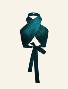 Emerald Green Wrap Halter Top