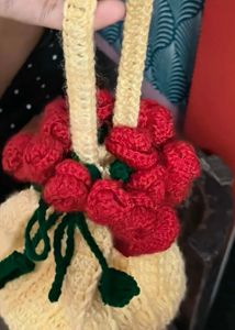 Handmade crochet minipouch, Crocheted Earphone or