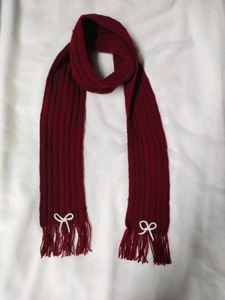Burgundy Knit Scarf