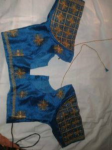 Elegant Blue Embroidered Blouse