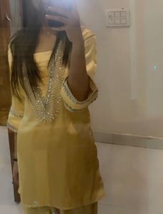 Elegant Yellow Kurta Pajama Coord  Set