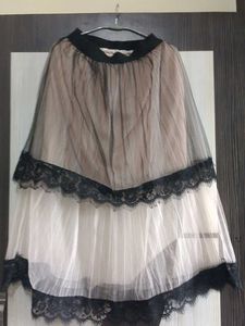 Sheer Lace Trimmed Skirt(M TO XL)