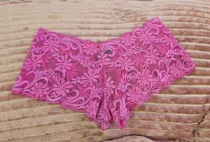 Pink Floral Lace Lingerie Briefs