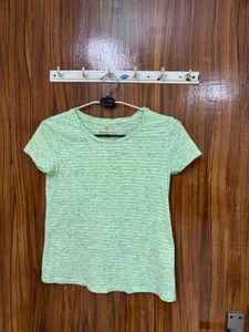 Lime Green Striped T-Shirt