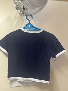 Digital Detox Navy Crop Top