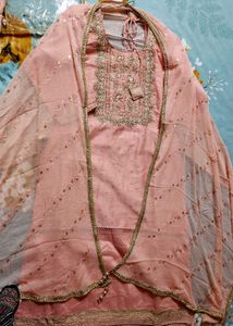Elegant Peach Patiala Suit Set