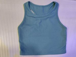 Blue Ribbed Tank Top