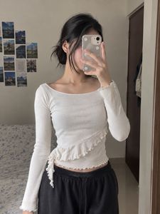 Zudio White Ruffle Long Sleeve Top