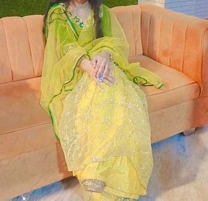 Green &amp; Yellow Kurta Set