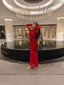 Sparkling Red Sequin Maxi Dress