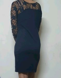 Lace Sleeve Little Black Dress