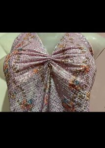 y2k backless party Sparkly Halter Neck Top