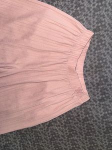 Nude pink plated wide leg pant