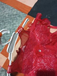 Red Ruffled Party Dress