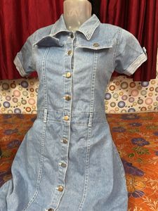 Denim Button-Up Dress