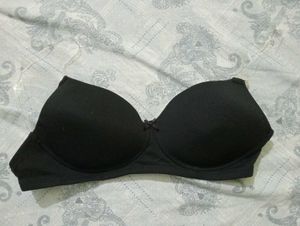 Black Padded Bra with Transparent Straps