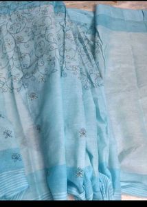 Beautiful cotton Embroidered Saree