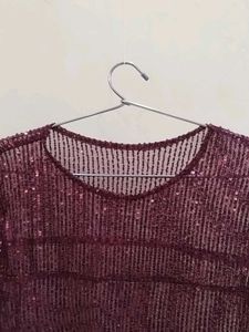 Sparkling Sequin Peplum Top