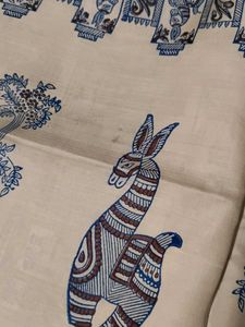 Bishnupuri Katan Silk BlockPrint Traditional Saree