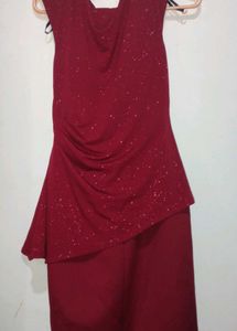 Elegant Burgundy Sparkle Dress