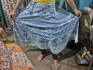 Wrap Around Pure Cotton Long Skirt