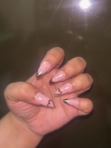 12 French Tip Heart Nails
