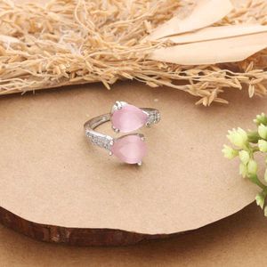 Sparkling Pear Cut Gemstone Ring 2 pics