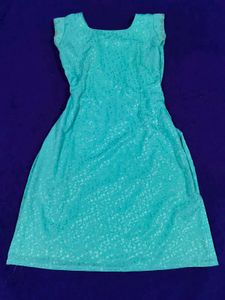 Aqua Blue Embroidered Kurta