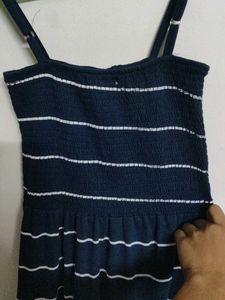 Navy &amp; White Striped Maxi Dress
