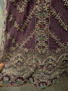 Embroidered Purple short anarkali kurta