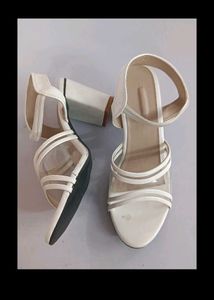 Chic White Transparent Strap Heels