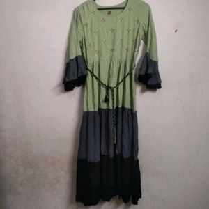 Green Tiered Maxi Dress