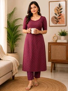 Floral Print Kurti Top and Pants