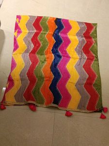 Vibrant Zigzag Dupatta with Tassels